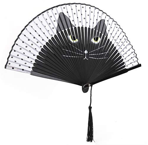 Small Hand Fan Foldable, Hand Fans Cat Folding Fan Japanese Style Cartoon HandHeld Painted Inkjet Wedding Dancing Gifts
