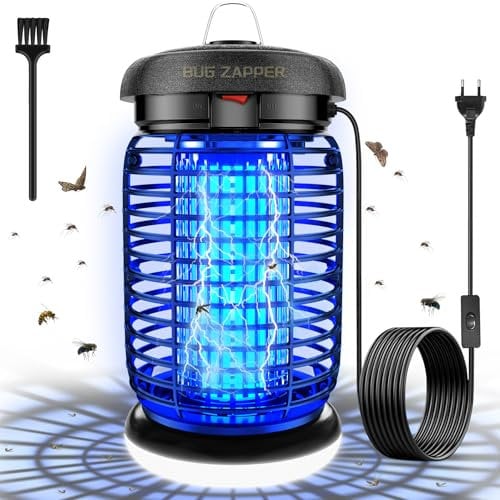 seenlast Lampara Antimosquitos Electrico, Mata Mosquitos Electrico 4200V 15W UV Matamosquitos con LED, IPX4 Impermeable Matamoscas Electrico para Interior y Exterior (Cable de 3m)