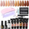 UR SUGAR Polygel Starter Set mit UV Lampe, 6 Farben Poly Gel Nägel Set Nude Nagelset Gelnägel Starterset, Nagelverlängerung Tube Poly Nägel Quick Extension Maniküre Set Nägel Selber Machen