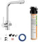 BieTal® Trinkwasserfilter mit Aktivkohle für sauberes & frisches Wasser mit 3-Wege Wasserhahn Chrom glänzend poliert für dein Zuhause Praxis Büro Wohnmobil Aktivkohlefilter Wasserfiltersystem