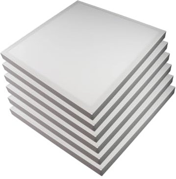 ENOVALITE LED Panel, Deckenleuchte, 62x62cm, 3600lm, 4000K, 36W, inkl. Trafo, Rasterleuchten, Einlegeleuchte, Büroleuchten (mit Aufbaurahmen, 6 Stück)