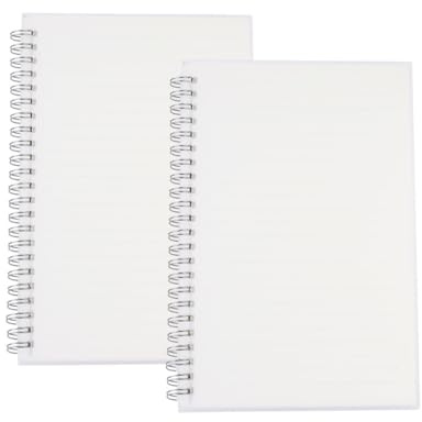 LALAFINA Lot De 2 Cahiers À Spirale A5 Bloc-Notes Transparent Carnet Vierge À Couverture Rigide Dull Polish 21.00 X 14.50 cm Pour Journal Voyage Et Prise De Notes