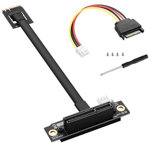 SinLoon M.2 NGFF Key A+E auf PCIe X4 Verlängerungskabel M.2 auf PCI-E 4X Buchse Riser Kabel für M2 2230