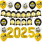 Abschlussdekorationen 2025, Klasse 2025, Partyzubehör mit schwarzen und goldenen Abschlussballons, Congrats Grade 2025 Banner für College und High School (Schwarz & Gold)