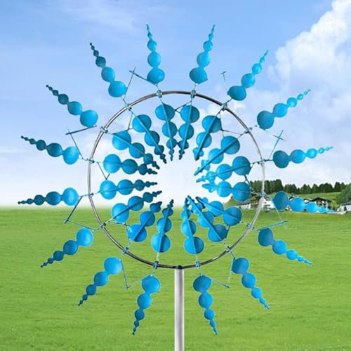 Einzigartige Und Magische Metall-Windmühle, 3D, Kinetisches Windspiel Mit Gartenpfahl, Magische Kinetik-Skulptur, Wind-Metallfänger, Windmühle Für Den Hof Und Garten, 31x93cm