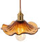 DLGLOLIN Lampe Suspendue en Verre Intérieure Moderne Ambre Fleurs Suspension Luminaires Vintage Laiton Doré Lustre Plafonniers pour Cuisine Cuisine Salon Chambre