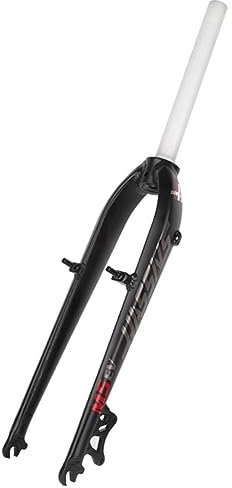 26/27.5 Mtb Rigid Fork 1-1/8 Threadless Straight Steerer Disc/v Brake Quick Release Mtb Front Fork Aluminum Alloy Super-light Bike Hard Forks, Black and Red, 26/27.5in