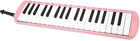 Strumento melodico a 37 tasti, melodica soprano, tastiera di pianoforte ad aria compressa, strumento musicale a fiato con soffio, bocchino, borsa per il trasporto e panno (PINK)