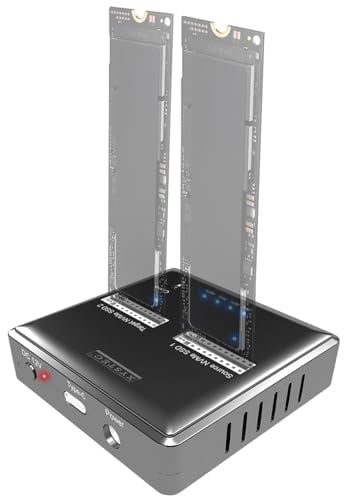 Xystec Festplatten Adapter: Dual-Bay-Dockingstation für M.2-SSD-Speicher zum Klonen ohne PC, USB-C (Dockingstation Festplatte SSD, Festplatte USB 3.0, M2)