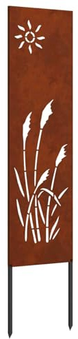 vidaXL Garden Privacy Screen Rusty 32 x 140 cm Weathering steel, Garden and Terrace, Rectangular, Modern Privacy Divider, Decorative Inlays, Outdoor Screen, Patio Accent, Functional Barrier