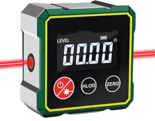 Goniometro digitale inclinometro con display LCD, livella digitale con base magnetica, precisione 0,1° IP54 impermeabile USB ricaricabile goniometro per lavorazione del legno, costruzione fai da te