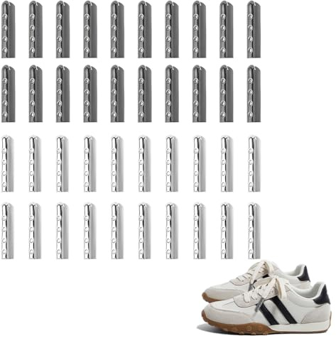 Quesuc 40 Piezas Puntas De Cordones Puntas De Cordones De Aleación Cabezas De Repuesto De Extremo De Cuerda De Metal Para Cordón De Zapatos Sudadera Con Capucha Pantalón Cuerda Reparación Reemplazo