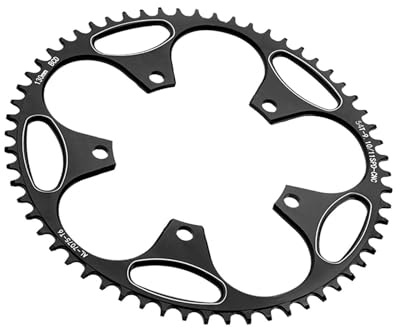 rongweiwang Fahrrad Kettenblätter, schmal breit, 130 mm Lochkreis, rund, robust, aus 7075 Aluminium, Kurbelgarnitur mit hoher Festigkeit, Kurbelgarnitur aus 7075 Aluminium, 54T