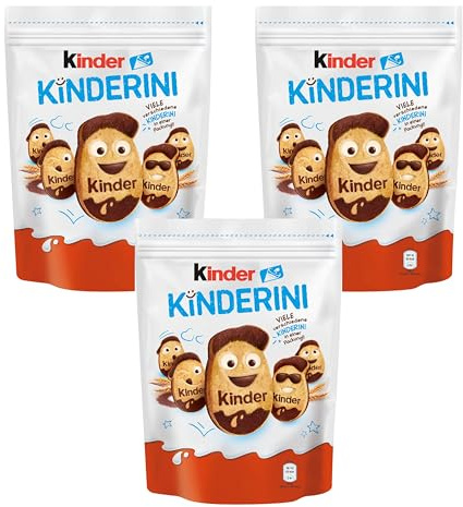 Kinder kinderini - Milch- und Kakao-Mürbekekse - 1 x 250 g (Packung mit 3)