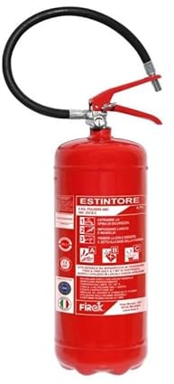 Extintor de polvo 6 kg certificado 34A-233BC M6 con soporte de montaje, cartel de señalización y comprobación de control para incendios tipo A B C
