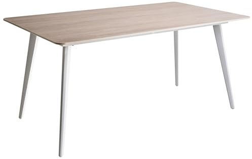 Beliani Gartentisch Sinterstein Travertin Optik beige rechteckig 160 x 90 cm mit weißem Metallgestell Rodallo