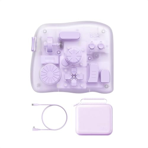 TourBox Elite Plus - Controller creativo tutto in uno, tastiera Bluetooth per editing video, foto e grading, illustrazione, funziona con Procreate, Adobe e DaVinci, borsa per cavi inclusa (Aurora