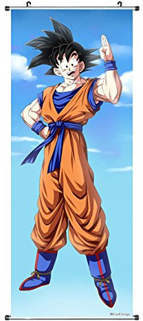CoolChange Großes Dragon B. Rollbild | Kakemono aus Stoff | Poster 100x40cm | Motiv: Son Goku