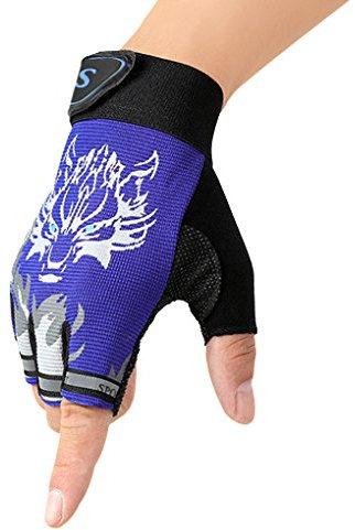 Kinder Fingerlose Handschuhe Sport Halbfinger Handschuhe Fäustlinge Fahrradhandschuhe,ultradünn,atmungsaktiv,rutschfeste für Angeln, Radfahren, Jagd und Reiten Motorrad Fitness für Mädchen und Jungen