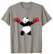 Panda rot Handschuhe Boxshirt schwarz weiß Boxer Sport T-Shirt