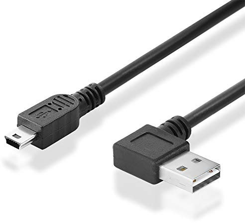 BestPlug 2.0 Câble USB A coudé à 90° vers Mini USB B mâle, High Speed Noir