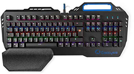 NEDIS - Mechanische Gaming-Tastatur PC - RGB-Beleuchtung - 12 Multimedia-Tasten - Vier Tastenbeleuchtungsmodi -Halterung - Deutsches Layout, schwarz, GKBD400BKDE