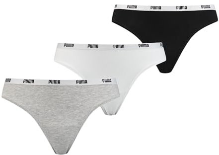 Puma String, Blanco (White/Grey/Black), M (Pack de 3) para Mujer