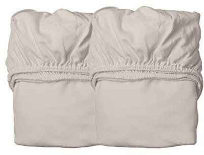 Leander Laken/Spannbetttücher - 2 Stück für Leander Babybett + Linea Babybett + Luna Babybett 120x60cm - Farbe: cappuccino