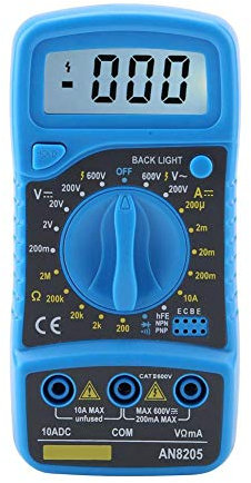 Digital Multimeter, DC/AC Tragbare Strommessgerät Spannungsmesser Mit LCD-Anzeige, Messung von Spannung, Strom, Widerstand, Klangkontinuität, Dioden-/Transistorprüfmodus, für Zuhause Schule Labor