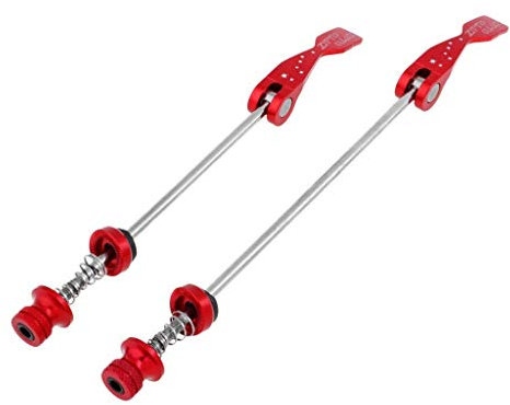 Inzopo Ein Paar ultraleichte Titan-Schnellspanner-Achsen-Fahrradspieße für Rennrad, MTB, Fahrrad-Spieße, langlebig, rot