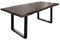MASSIVMOEBEL24.DE | Freeform 5 Baumkantentisch aus Akazienholz - grau lackiert | U-Beine in anthrazit glänzend | 160x90x77 cm | Massivholztisch Baumkantentisch Esstisch