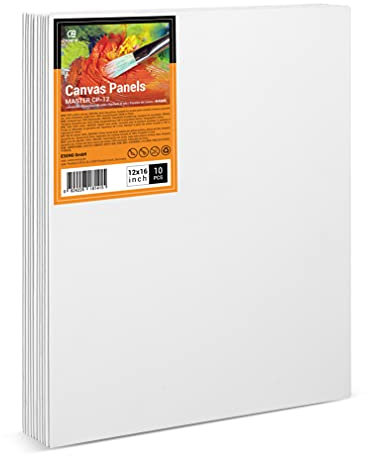 ESENG® Lot de 10 toiles à Peindre - 30x40 cm | 12x16 pouce - 100% coton sans Acide, Canvas, Panneaux de Peinture sur Toile, Pour acrylique, huile, tempera et gouache