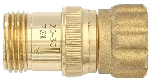 Regulador reductor de presión de 25 psi para sistema de riego por goteo, rosca de manguera de 3/4 pulgadas, presión máxima de entrada de 150 psi, latón sin plomo
