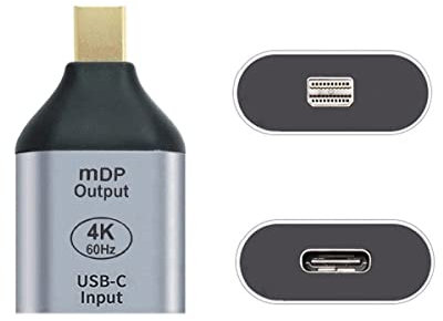 ChenYang Convertisseur USB C vers Mini Displayport (le mini terminal DisplayPort doit être connecté au moniteur, pas à l'hôte. Vous devez utiliser le câble USB C vers C de 10 Gbit/s. Les autres câbles