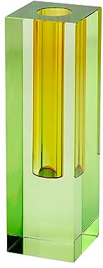 Gift Company Vase Sari, Dekovase, Blumenvase, Kristallglas, Grün, Gelb, 19.5 cm, 1097105008
