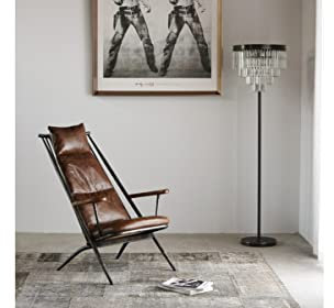 KAWOLA Loungesessel Leder CIANO Designer Sessel Cocktail Sessel Clubsessel Chefssessel Relaxsessel Freizeitsofa hohe Rückenlehne Vintage Industrial-Stil Leder braun