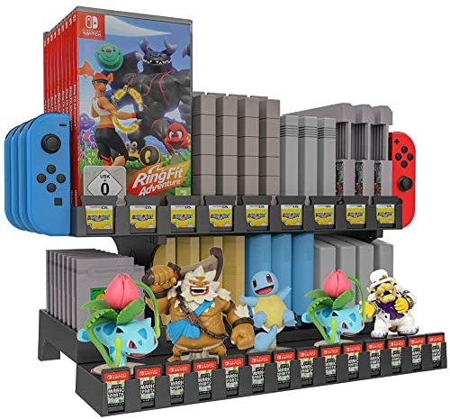Für Nintendo Switch Ständer J0Y Con Accessories Desktop Lagerhalterung Halterungen Regal Spiele Controller Soft Rack BD/SD Festplatte Ständer SFC/FC/GameBoy/N64/NDS/NES/SNES/Nintendo Switch Amiibo