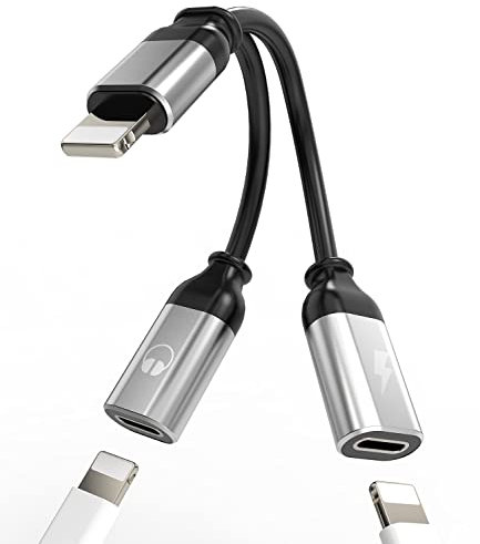 iPhone Doppelstecker Lightning Klinke Kopfhörer auf Ladekabel Adapter(2in1) Apple MFI Aux Schnellladegerät Splitter Fast Charger Netzteil Audio s Zubehör für 14 13 12 11 Pro Max 8 7 Plus X Xs Xr