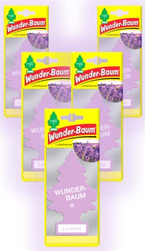 Wunderbaum Autoduft Lufterfrischer Duftbaum Düfte: 5 Stück + Bleistift light-tribe (Lavendel, 5 Stück)