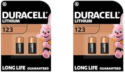 Duracell High Power Lithium 123 Battery 3V, pack of 4 (CR123 / CR123A / CR17345) designed for use in Arlo cameras, sensors, keyless locks, photo flash and flashlights