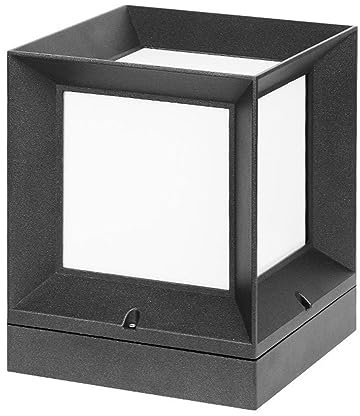 Quevia-Eletro Sockelleuchte Außen, Anthrazit Garten Pollerleuchte, IP54 Wasserdicht Quadrat Design Gartenlampe,Sockellampe Antik Balkon Terrasse Rasen Zaun Deckenleuchte Außenleuchte 31 * 31 * 39CM