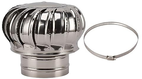 Tapa Giratoria de Acero Inoxidable para Chimenea, Tapa Antitiro Descendente con Abrazadera, Tapa Giratoria para Ventilador, Se Adapta a la Mayoría de Chimeneas Estándar (Tipo 150