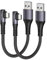 10Gbps Data USB C Charger Cable Right Angle 30CM/0.3M USB3.1 Gen2 Type C Android Auto 3.1A QC3.0 A to C Fast Charging for Samsung Note20 Galaxy S24/S23/S22/S21 Z Flip 5 Tab S9 Pixel9 OnePlus 2Pack