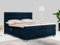MKS MEBLE Boxspringbett 180x200 elektrisch verstellbar 7-Zonen Taschenfederkern Matratze inkl Visco Topper Bett 180x200 mit Motor Polsterbett Motorbett - Elektro - Dunkelblau Velvet - H3