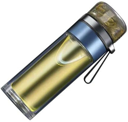 Gsycle Botella De Agua De Vidrio, Infusor De Té, Infusor De Viaje, Botella De Agua, Botella De Filtro De Té, Botella De Separación De Té Y Agua para Viajes En Casa(Azul)