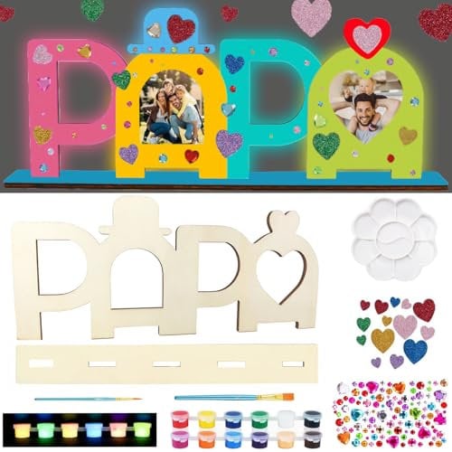 Vatertagsgeschenk für Papa, PAPA Bilderrahmen Holzbuchstaben Papa Geschenk Geburtstag Geschenk Zum Vatertag, Geburtstagsgeschenk Geschenk Papa Geburtstag Vatertag Geschenke für Papa von Kindern