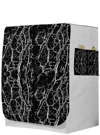 Highdi 3D Funda de Lavadora Cubierta, Secadoras de Carga Frontal Protector Exterior Cubierta a Prueba de Polvo (Capacidad S 6~7,5kg,Mármol 4)