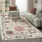 artyrugs Machine Washable Rug, 122x170cm, 75% Recycled Cotton, Short Pile, Non-Slip Backing, Non-Shedding, Area Rugs for Living Room, Bedroom, Kitchen, Hallway, Office, Ivory & Pink