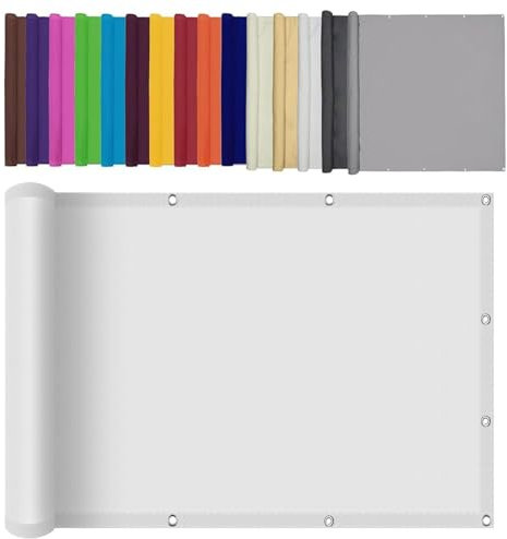 Vela Ombreggiante Impermeabile 160 x 270 cm Anti UV 98% Parasole,Antivento Rete Ombreggiante Vele Ombreggianti Rettangolare Facile da Installare per Campeggio, Bianco