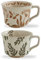 Swuut Kaffeetassen 350ml für Latte Tee Milch Kakao, Handgefertigter Keramik Kaffeebecher Geschirrspülersicher Mikrowellensicher, Retro Teetassen Milchbecher mit Henkel Griff Becherg(Pflanzen,2er Set)